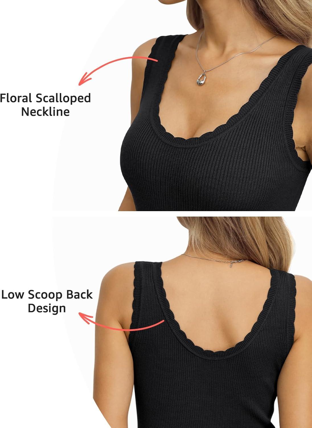image:imageWomens Ribbed Knit Scoop Neck Tank Tops Sleeveless Slim Fit Sweater Vests Casual Trendy Clothes Summer 2026Black