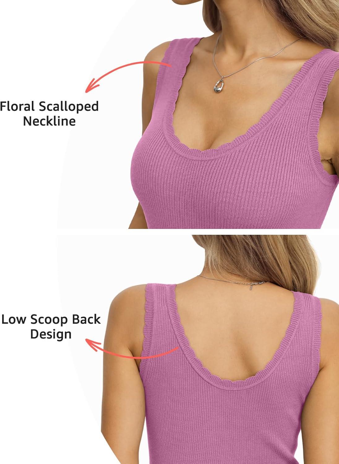 image:imageWomens Ribbed Knit Scoop Neck Tank Tops Sleeveless Slim Fit Sweater Vests Casual Trendy Clothes Summer 2026Pink
